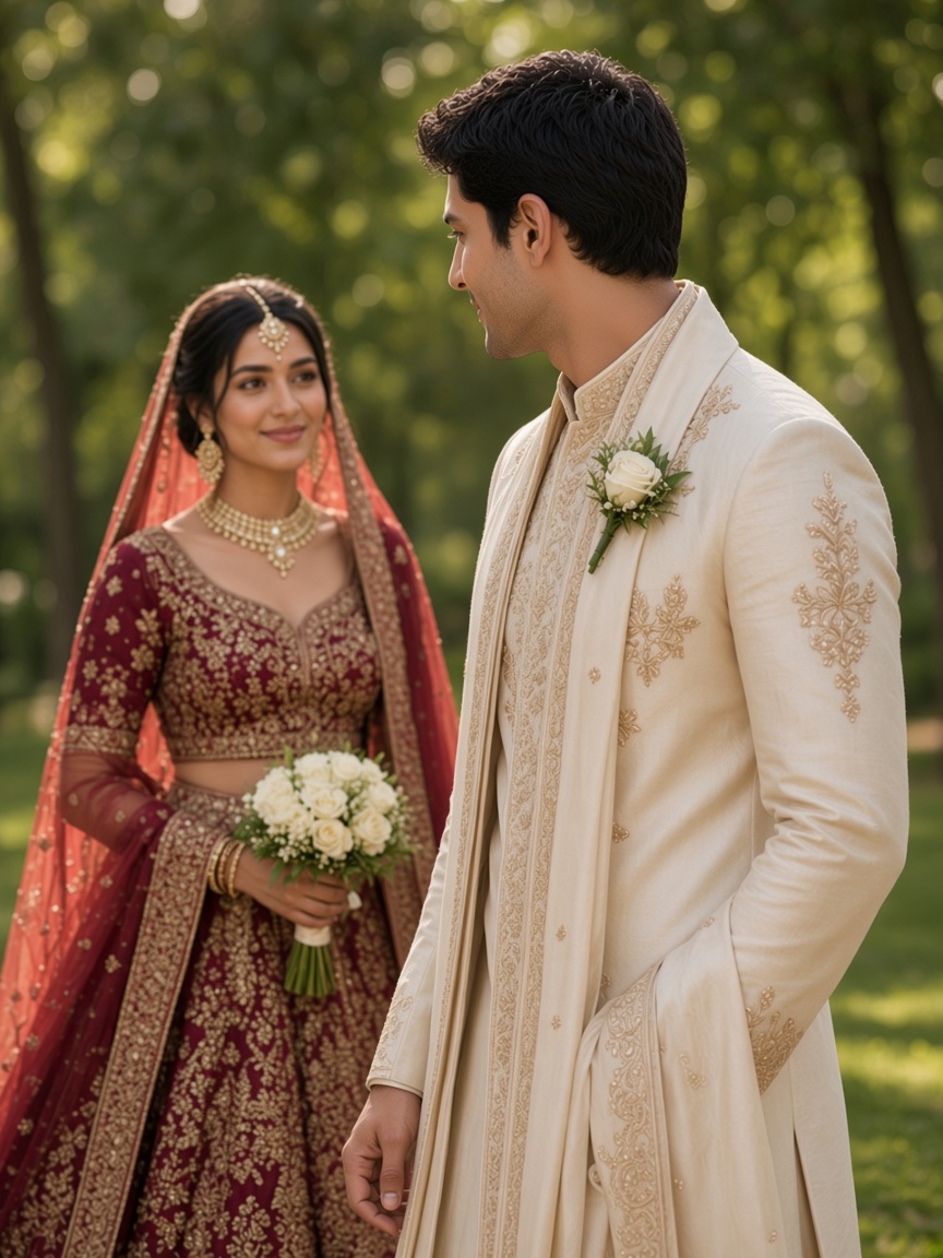 Bride Looking at Groom