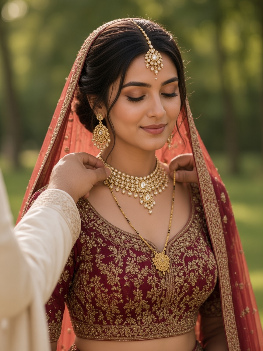 Wearing Mangalsutra